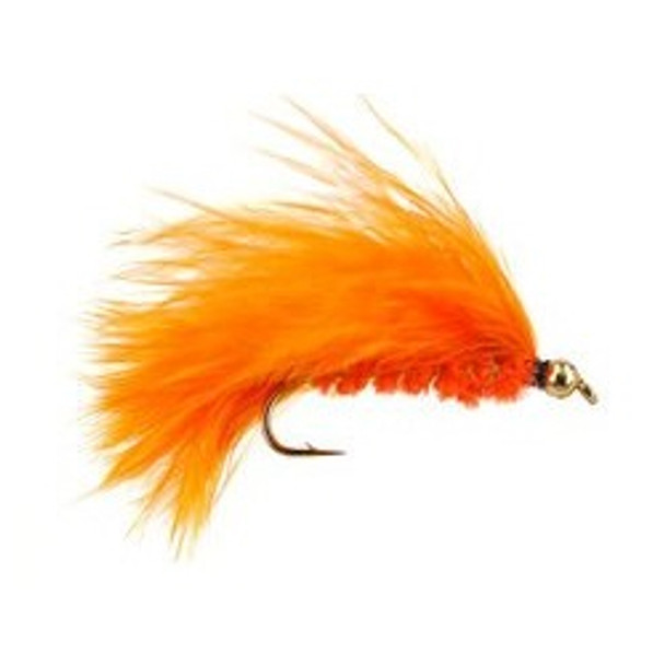 Bead head streamer flugor - orange marabou - krokstorlek: 12