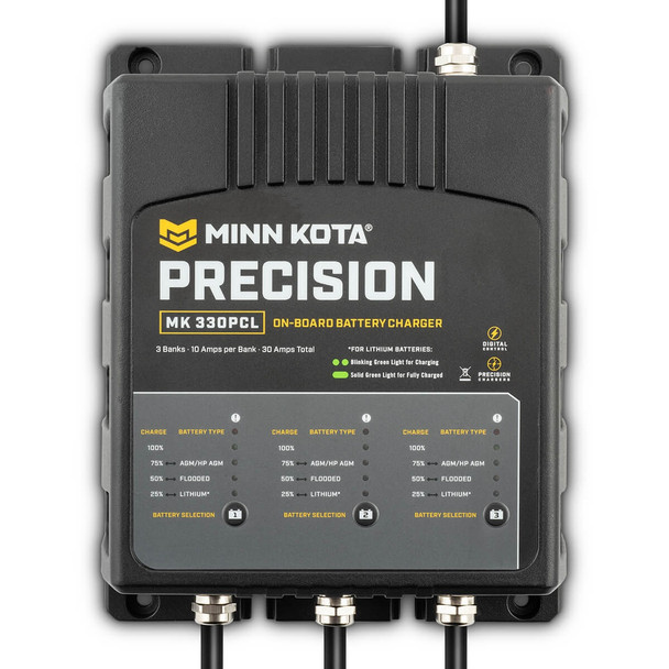 Minn Kota Mk330pcl Precision Charger 3 Bank 10 Amps