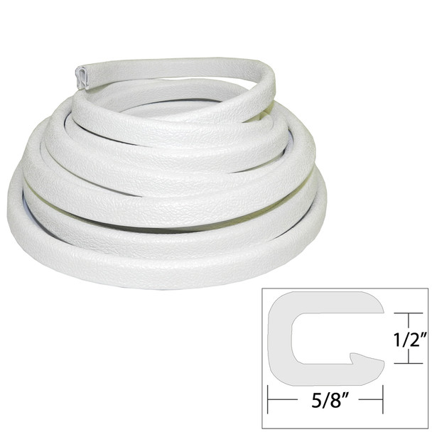 TACO Flexible Vinyl Trim - " Opening x ⅝"W x 25'L - White