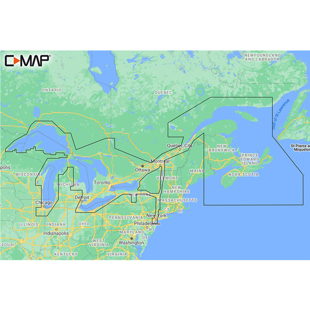 C-MAP M-NA-Y201-MS Great Lakes To Nova Scotia REVEAL Coastal Chart