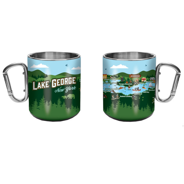 Lake George Carabiner Mug w/ Lid - 15oz