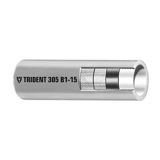 Trident Marine 5/16" x 50' Boxed - Barrier Lined B1-15 EPA Compliant Outboard Fuel Line Hose - Gray
