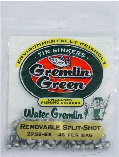 Water Gremlin ZPSS-BB Gremlin Green Removable Split-Shot 48Pk