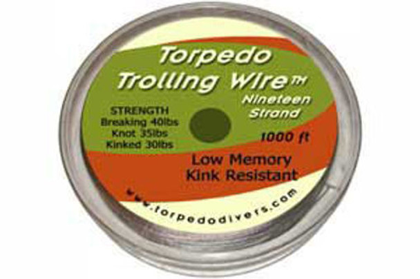 Torpedo Trolling Wire 19-Strand 1000FT Breaking Strength #40