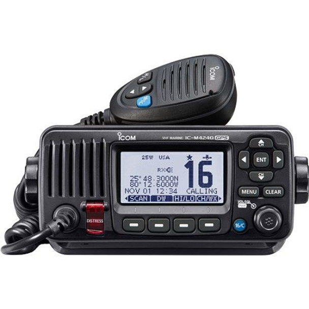 Icom M424g Radio Vhf Noire Classe D Dsc Gps Intégré