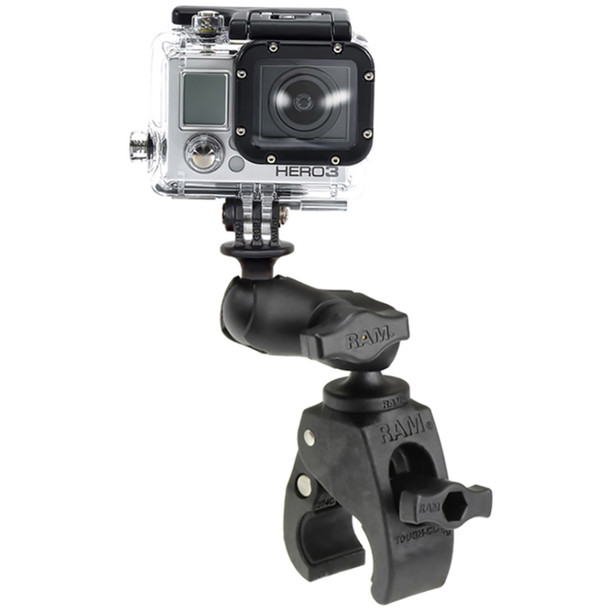 RAM Mount Small Tough-Claw Base w/Short Double Socket Arm /Action Camera Mount