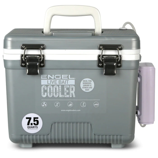 Engel 7.5Qt Live bait Pro Cooler with AP3 Rechargeable Aerator & Stainless Hardware