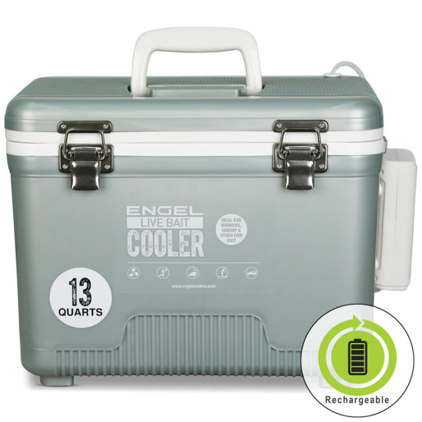 Engel 13Qt Live bait Pro Cooler med AP3 uppladdningsbar luftare & rostfri hårdvara