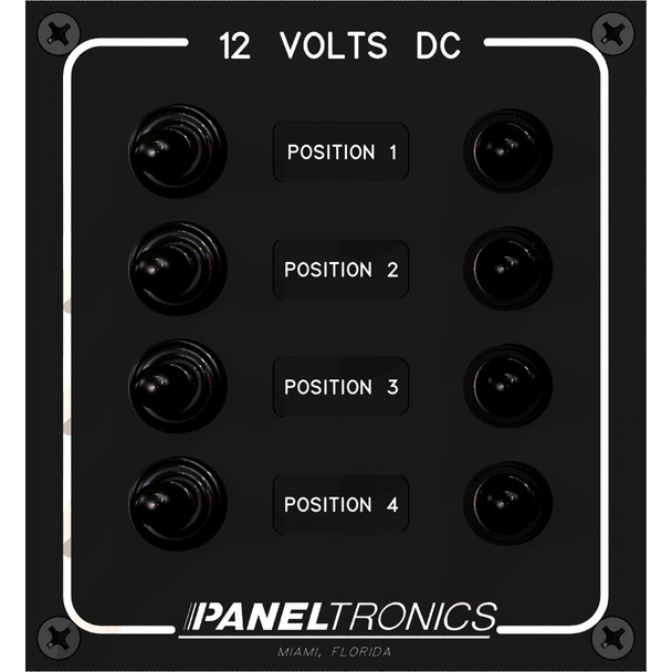 Paneltronics Waterproof Panel - DC 4-Position Toggle Switch & Circuit Breaker