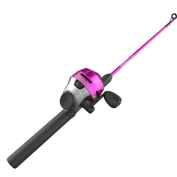 Zebco 202 Spincast Rod and Reel Combo with Tackle Kit - Pink