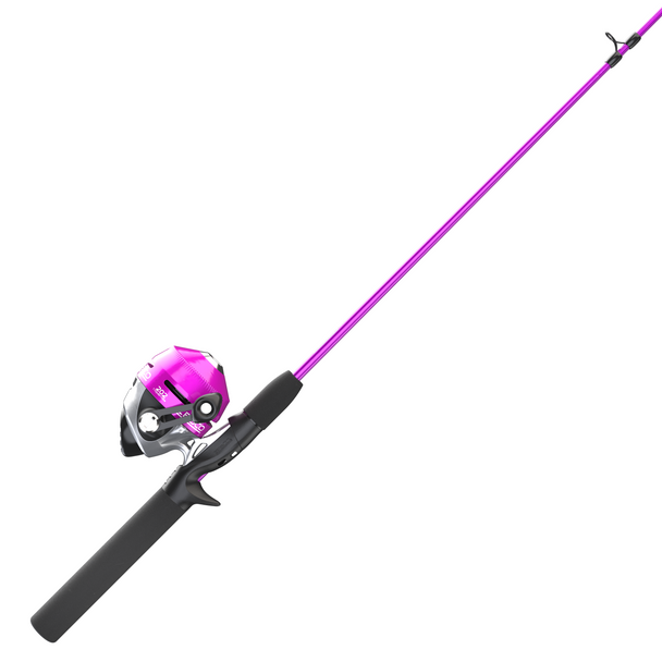 Zebco 202 Spincast Rod and Reel Combo with Tackle Kit - Pink