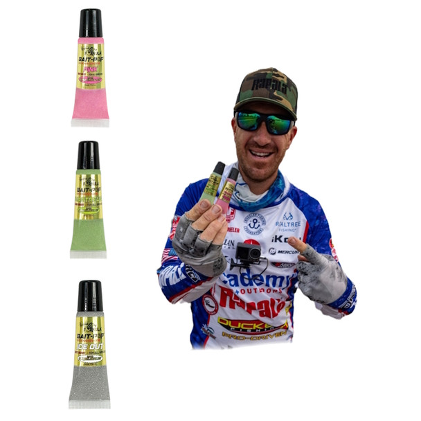 Bait pop jacob wheeler pro pack 1 - bait pop rosa, chartreuse, ice out - live ekolodsförstärkare doftande sparklscales 0,5 oz tuber