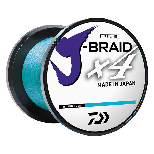 Daiwa J-BRAID x4 Braided Line - 10 lbs - 300 yds - Island Blue