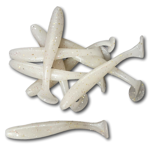 Parsons Lures Shimmer Shad - White Lightning