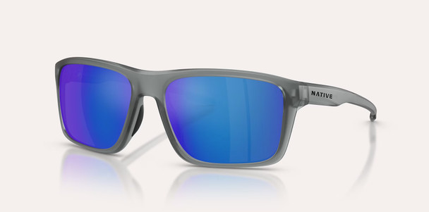 Native Eyewear Tavern - Blue Reflex Polarized, Matte Smoke Crystal