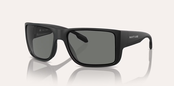 Native Eyewear Badlands - Grey Polarized, Matte Black
