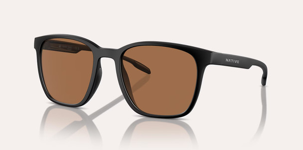 Native Eyewear Targhee Square - Brown Polarized, Matte Black