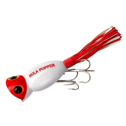 Arbogast 2 1/4'' Hula Popper 5/8 oz - White/Red Head