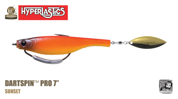 A Band of Anglers HYPERLASTICS™ DARTSPIN™ PRO 7" Sunset - gold