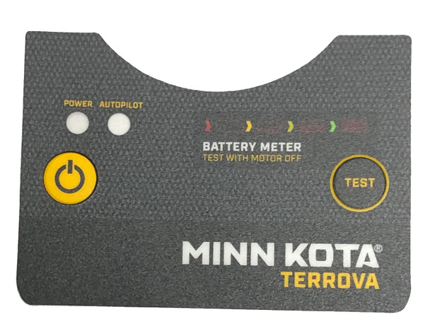 Minn Kota Trolling Motor Part - DECAL, B.MTR/CON/PWR STATUS FW TERROVA MK LOGO - 2325657