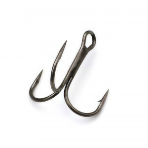 Addya Black Nickel Round Bent Strong Treble Hook - 10 pack
