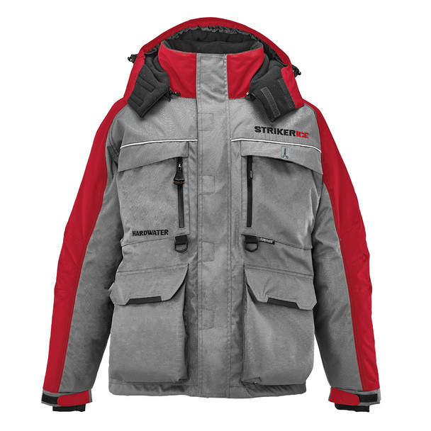 Striker Ice - Men's HardWater Jacket - Gray / Red