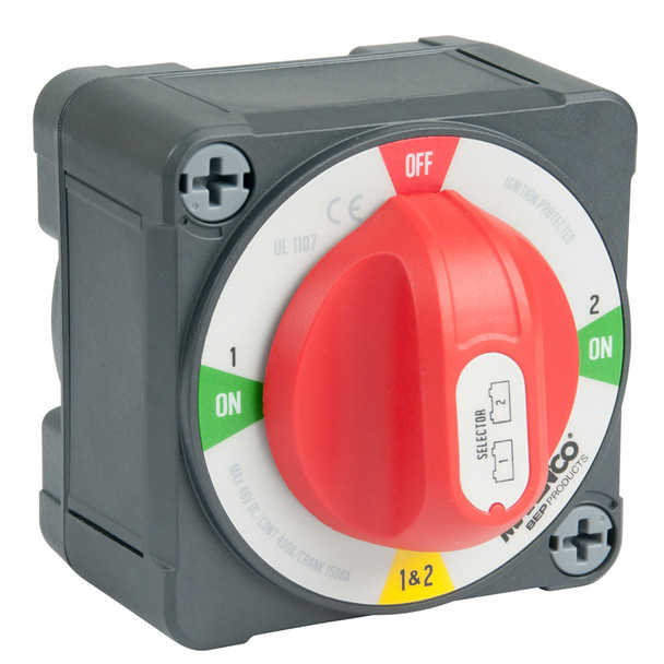 BEP Pro Installer 400A EZ-Mount Battery Selector Switch (1-2-Both-Off)