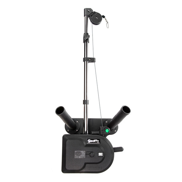 Scotty 1116 ProPack Electric Downrigger w/ 60" Telescoping Electric Downrigger w/ Dual Rod Holders and Swivel Base