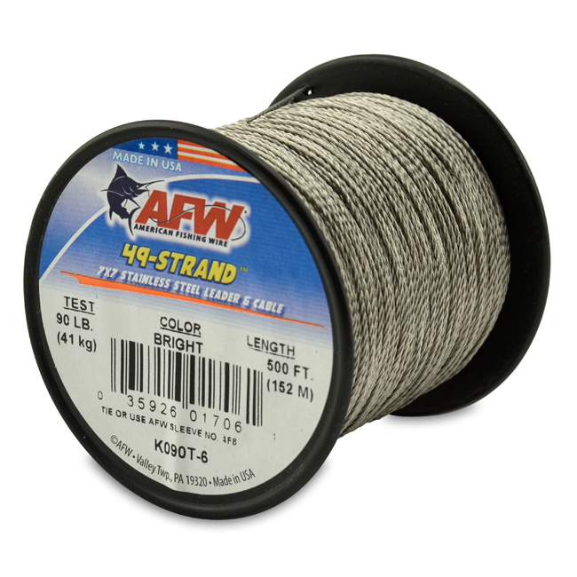 American Fishing Wire 49-Strand Cable Bare 7x7 Stainless Steel