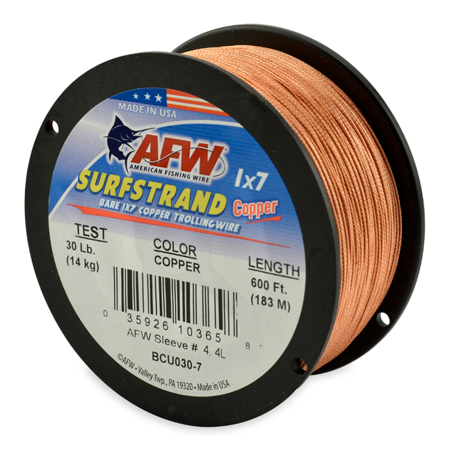 AFW - Surfstrand Bare 1x7 Copper Trolling Wire - 600 Feet