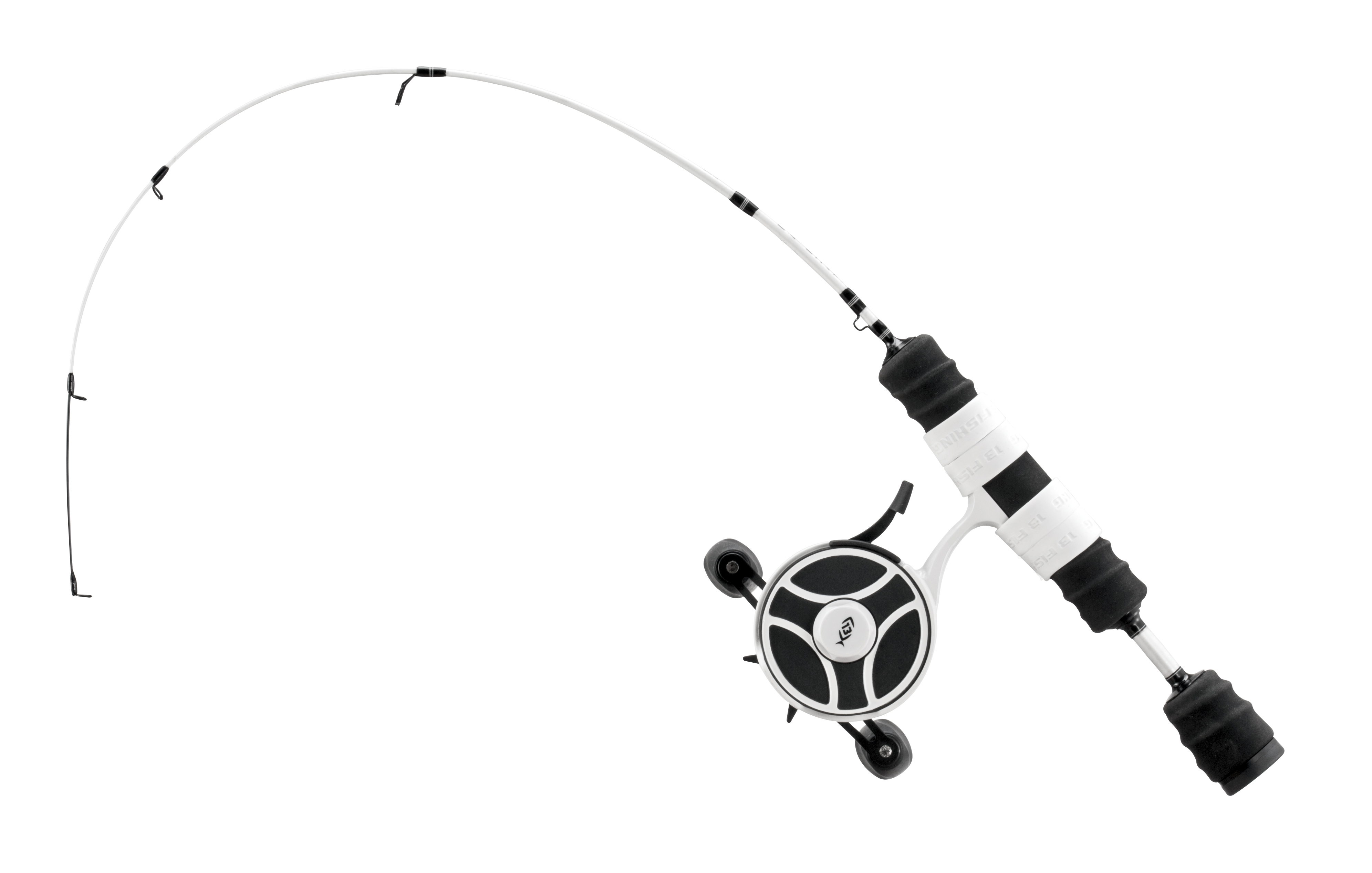 13 Fishing - FreeFall Ghost / Fate V3 Ice Combo 27" L (Light) - Tickle  Stick Tip with Tennessee Handle and Evolve Reel Wraps - RH Retrieve -  FISH307