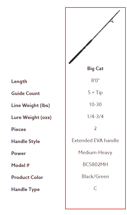 Zebco Big Cat Spinning Rod BCS802MH 8 Zebco Big Cat Spinning Rod BCS802MH -Ice Fishing Equipment Store moved a75a2bf928252008b37ee7f73877af12