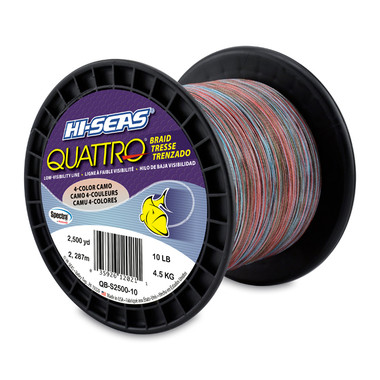 Hi Seas - Quattro Braid - 4 Color Camo - 2500 Yard Spool 