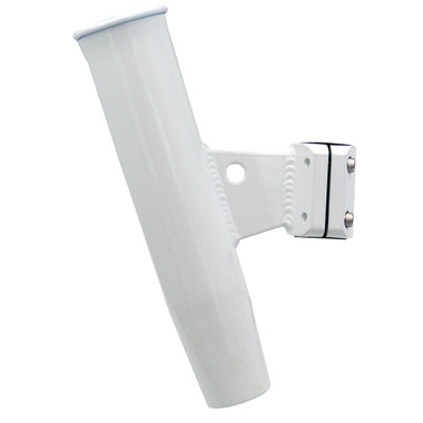 C.E. Smith Aluminum Vertical Clamp-On Rod Holder 1-2/3 Od White Powdercoat  W/Sleeve