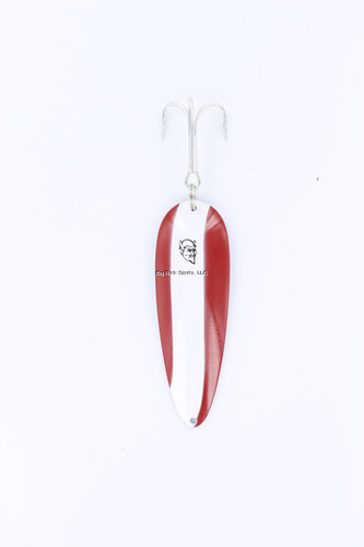 Vintage Dardevle fishing lure lures silver red stripes spoon shape