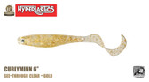 A Band of Anglers HYPERLASTICS™ CURLYMINN™ Pro 6" - Topwater, See-Through Clear Gold