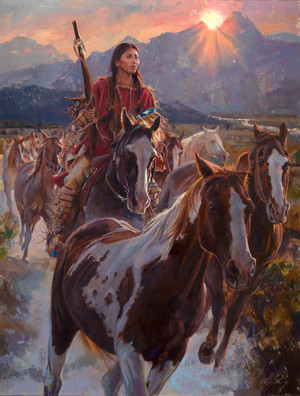 Pitamakan; Dawn of a Horse Thief Giclee Print