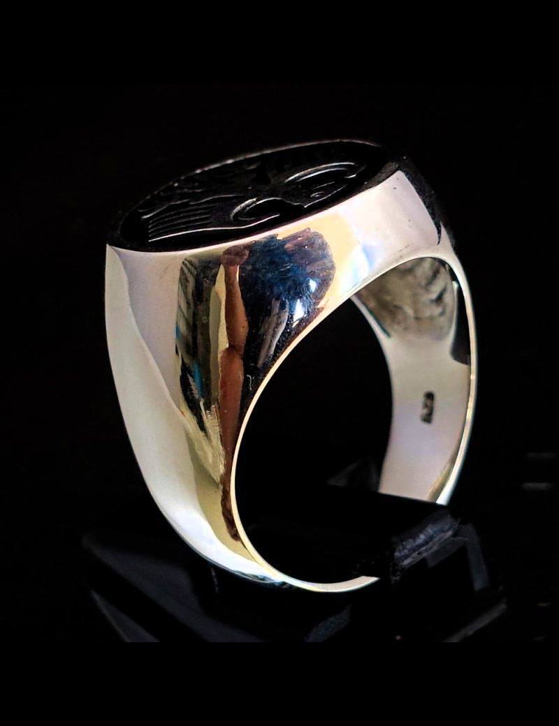 Bague Vintage En Argent 925 Avec Drapeau Américain émaillé - Taille US 8.75 (environ) - Pour Femme - Occasion