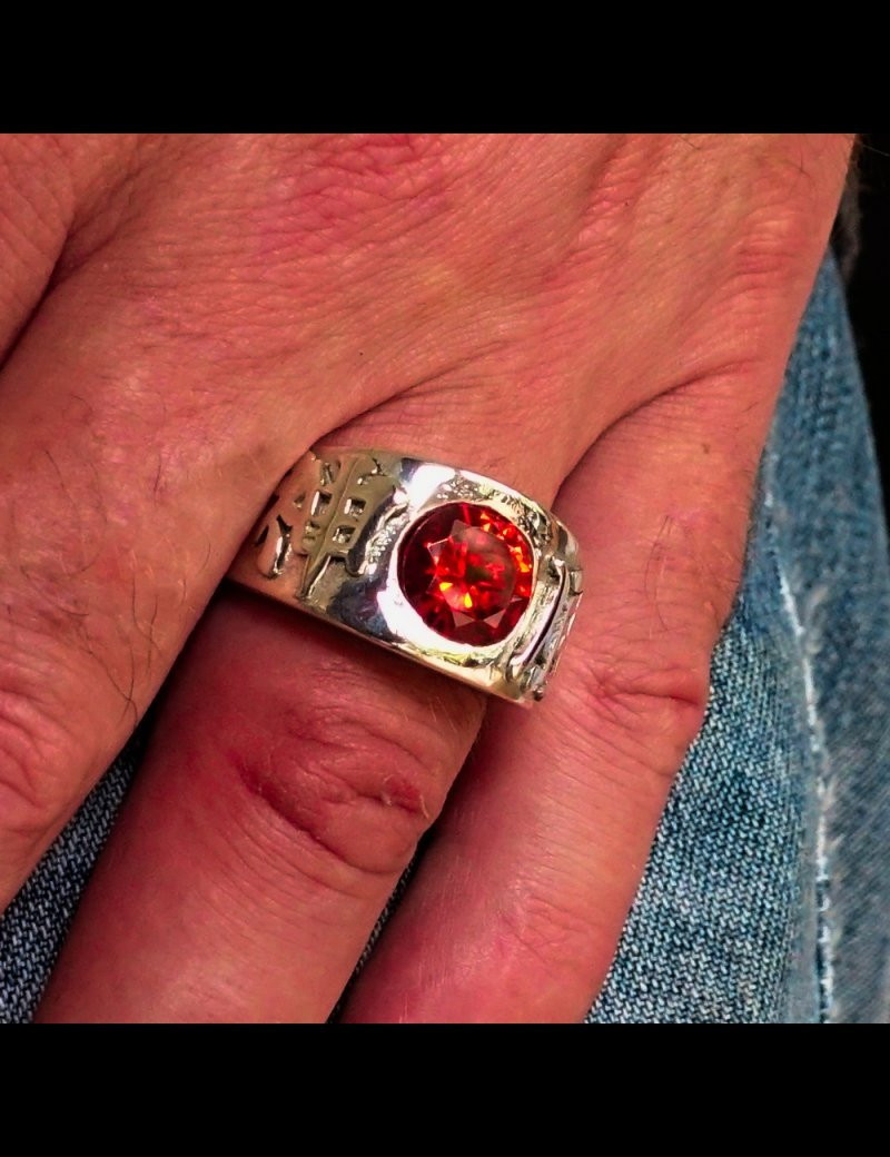 Stunning Sterling silver Japanese Band ring Kamikaze Japan