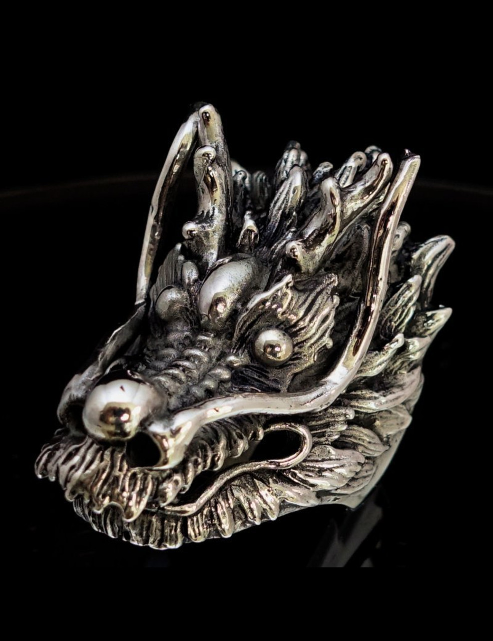 Stainless Steel Wolf Head Biker Ring - Norse Spirit