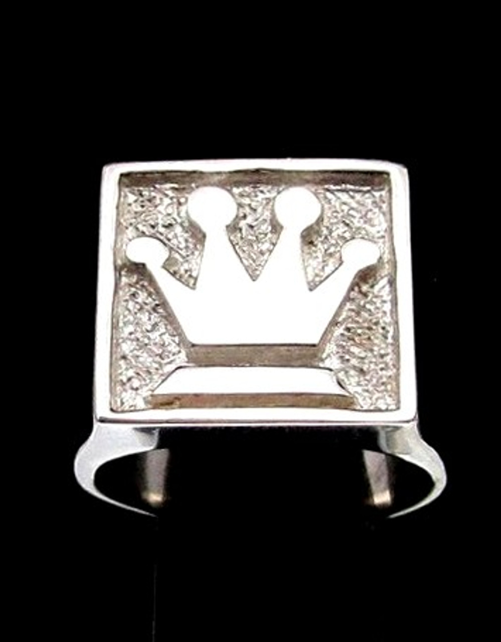 Sterling silver Chess symbol ring The Queen Medieval Crown Matte finish and  high polished 925 silver