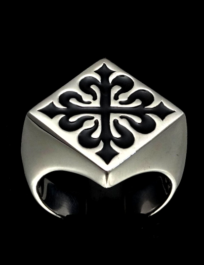 Sterling silver Medieval symbol ring Fleur de Lis French Lily