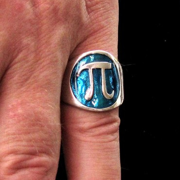 Sterling silver Mathematician symbol ring Pi ancient Greek letter