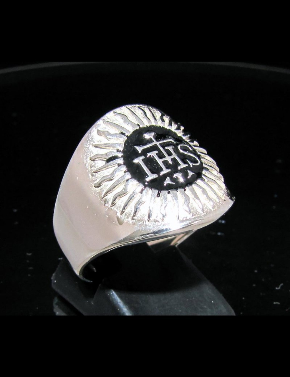 Signet Ring Monogram with Initials, Silver 925 and Enamel