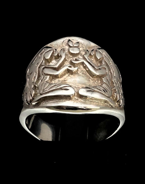 Sterling silver Gemini ring Zodiac Horoscope symbol Air Star sign high polished 925 silver