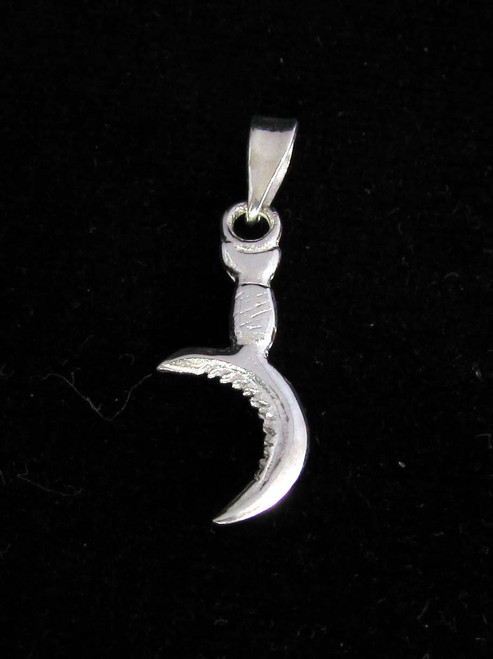 Little Sterling silver Pendant Sickle of the Druid high polished 925 silver