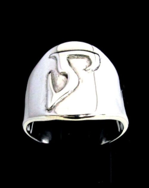 Sterling silver Daedric alphabet initial ring Bedt Elder Scrolls symbol high polished 925 silver