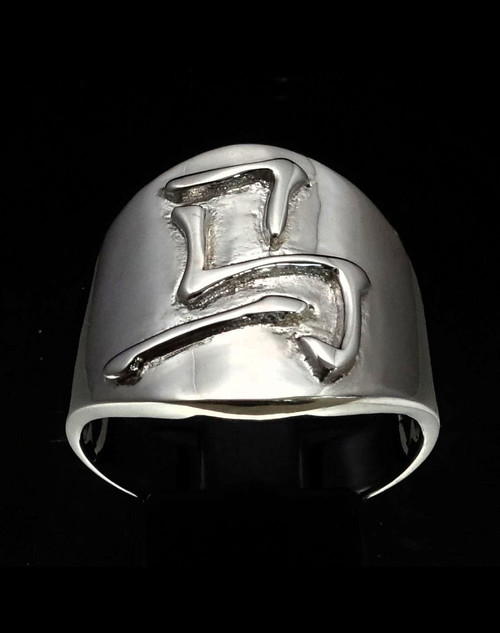 Sterling silver Zodiac ring Horse Chinese letter symbol high polished 925 silver