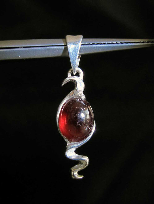 Sterling silver women's pendant with a natural Dark Red Garnet Gemstone 925 silver