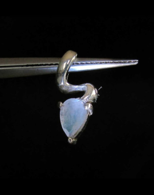 Elegant Sterling silver Gemstone Pendant with a natural Blue Fire Moonstone